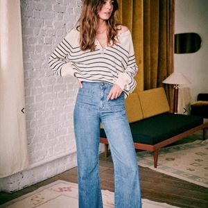 BNWT Sézane Leontine Jumper Ecru/Navy